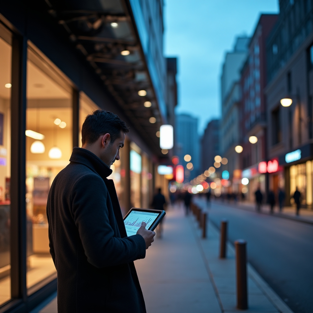 Franchise retail chain storefront locations across multiple cities in urban setting